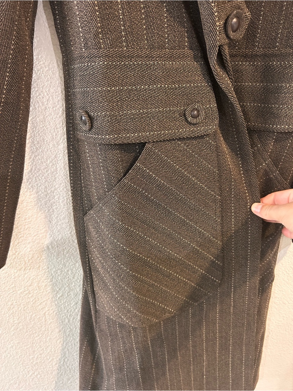 Vintage Louis Verdad Pinstripe Suit Trench Coat. View 3